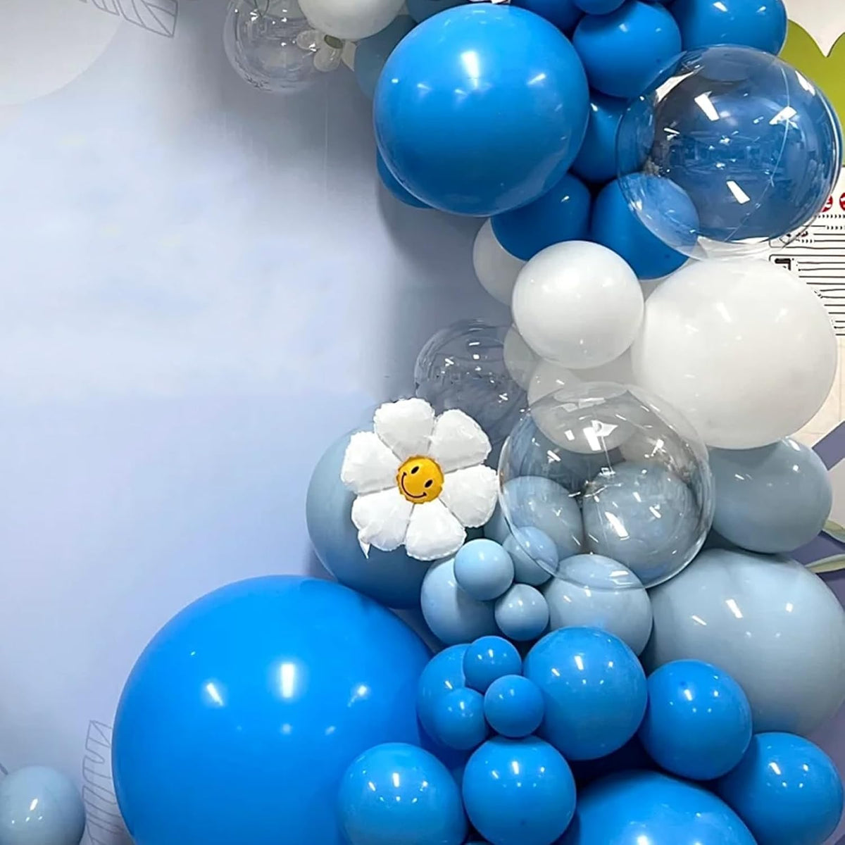 130pcs Blue Balloons Different Sizes 18" 12" 10" 5" Matte Blue Latex Balloon Garland Arch Kit for Birthday Baby Shower Graduation Wedding Gender Reveal Anniversary Party Decorations