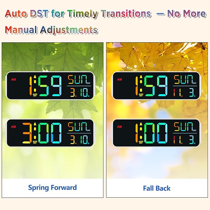Peakeep Large Display Digital Alarm Clock for Bedroom with Date Day of Week