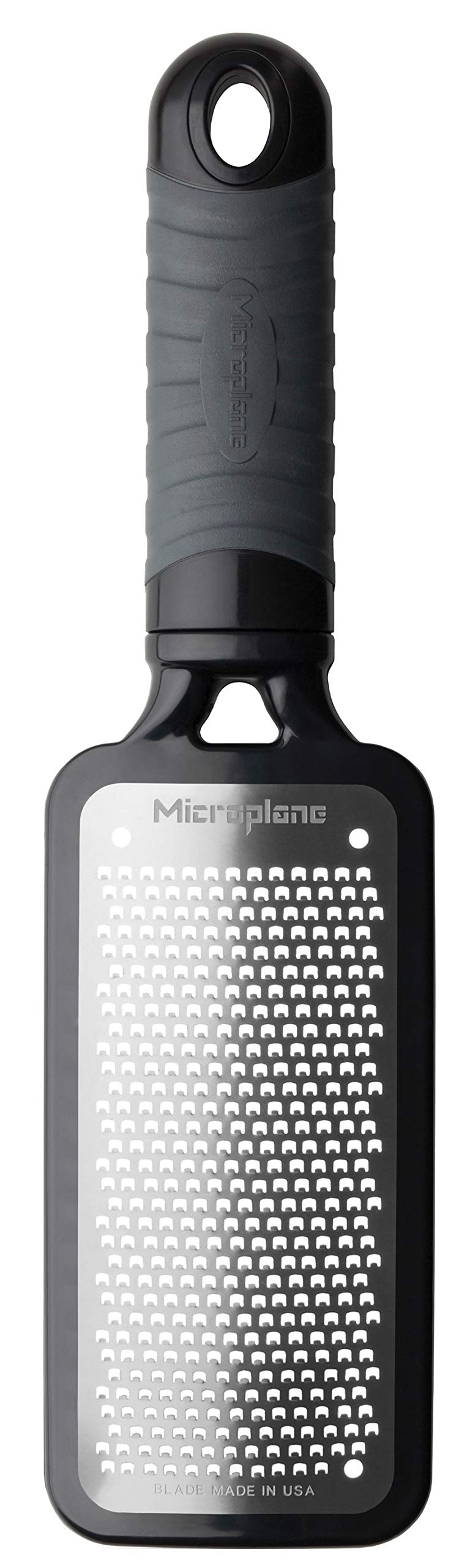 Microplane Home Series Fine Cheese Grater - Surgical Stainless Steel for Fine Grating (Black)