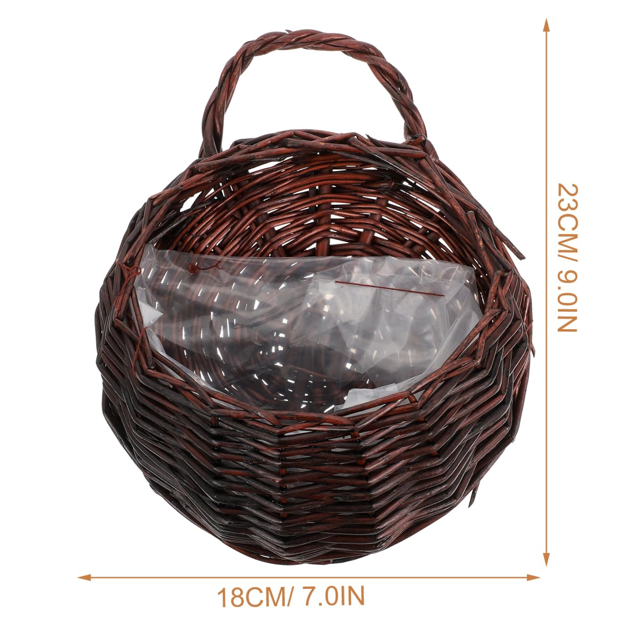 DOITOOL Rattan Woven Hanging Basket: 2PCS Wicker Wall Planter Woven Hanging Storage Basket Wall Flower Holders Indoor Outdoor Bohemia Planter