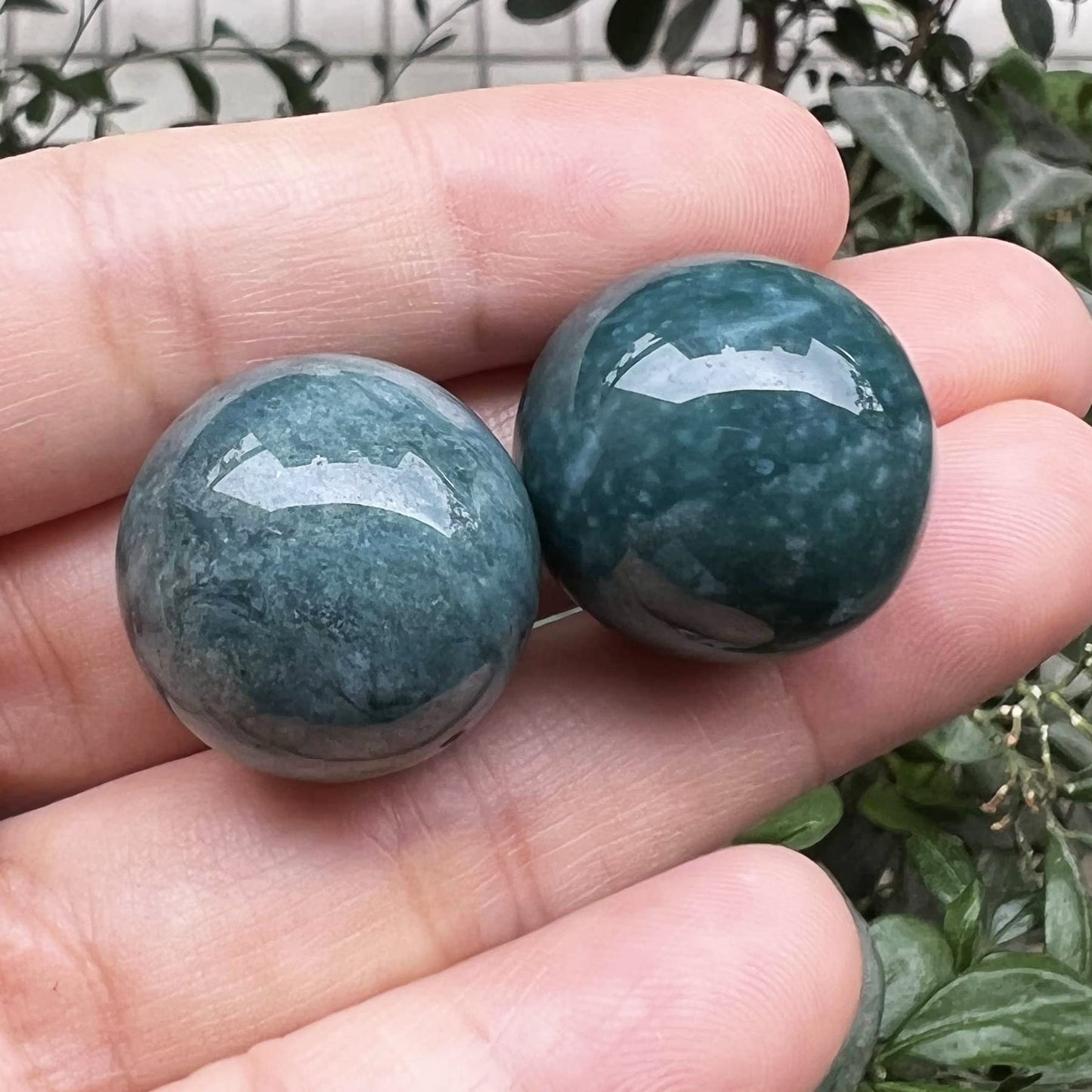 Fekuar 5 Pcs Ocean Jasper Crystal Sphere Ball Set, Polished Healing Energy Mineral Gemstone Balls for Reiki Chakra Decoration Fengshui 20mm