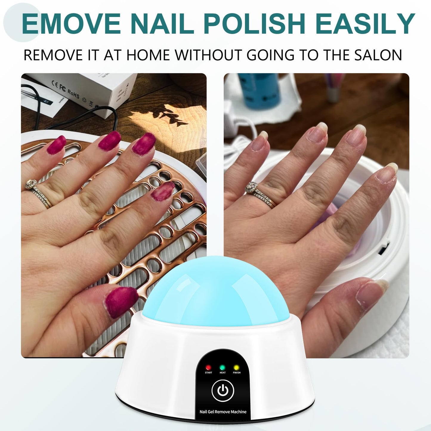 Nail Soaking Bowl, Electric Soak off Bowl Manicure Soaker for Gel Nail Polish Remover, Acrylic Nails, Dip Powder Removal, Blue