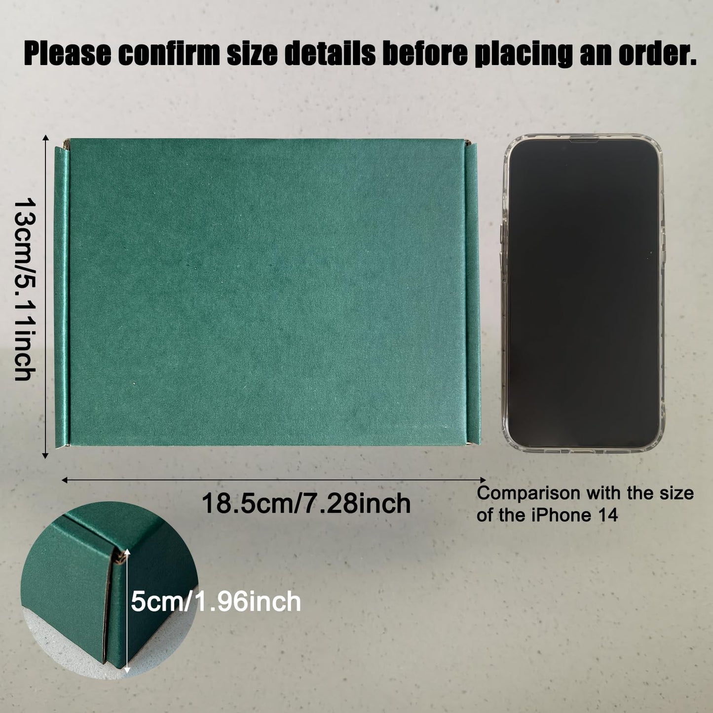 Green Recyclable Cardboard Small Gift Mailer Boxes for Shipping Packaging Craft Gifts Giving Products (25 Pack, 7.2 x 5.2 x 2 Inch)