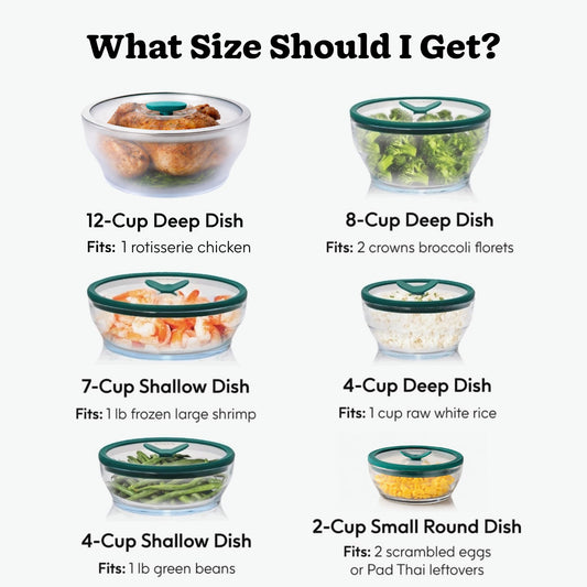 Anyday 8-Cup Microwave Cookware & Glass Container with Glass Lid, Plastic-Free Deep Food Storage | Stackable Airtight Steamer with Vented Lid for Microwave-Safe Reheating, Steaming Vegetables & Rice