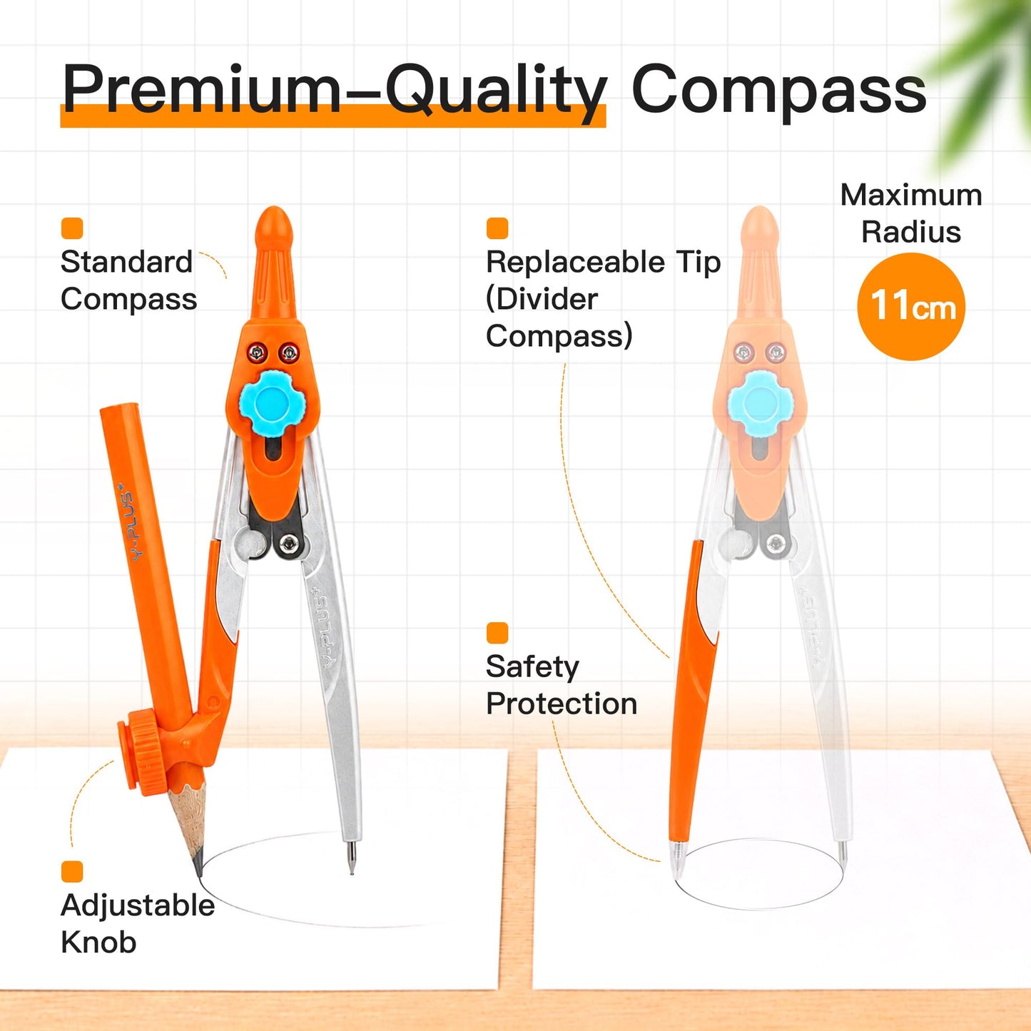 Geometry Set for Students, Compass Drawing Tool with Metal Case, Math Protractor for Kids with Protractor, Rulers, Metal Compass, Mechanical Pencil - 12 Pcs, Back to School Supplies for Students