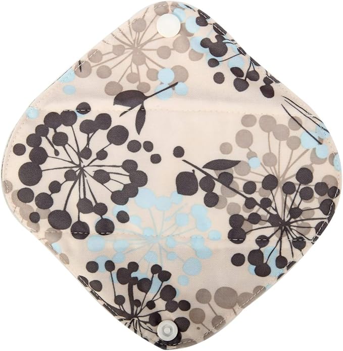 5 Cloth Menstrual Pads 1 Wet Bag XS Panty Liners Reusable Washable (Silver Foliage, XS Panty Liners)