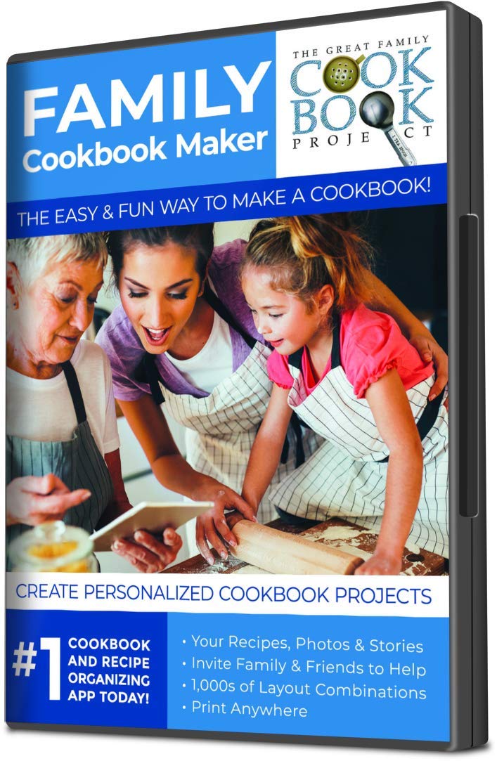 Personalized Cookbook Making Kit Including 1 Printed Cookbook - Fun, Convenient and Easy to Use: Preserves Family Recipes for Future Generations. Makes A Great Gift!