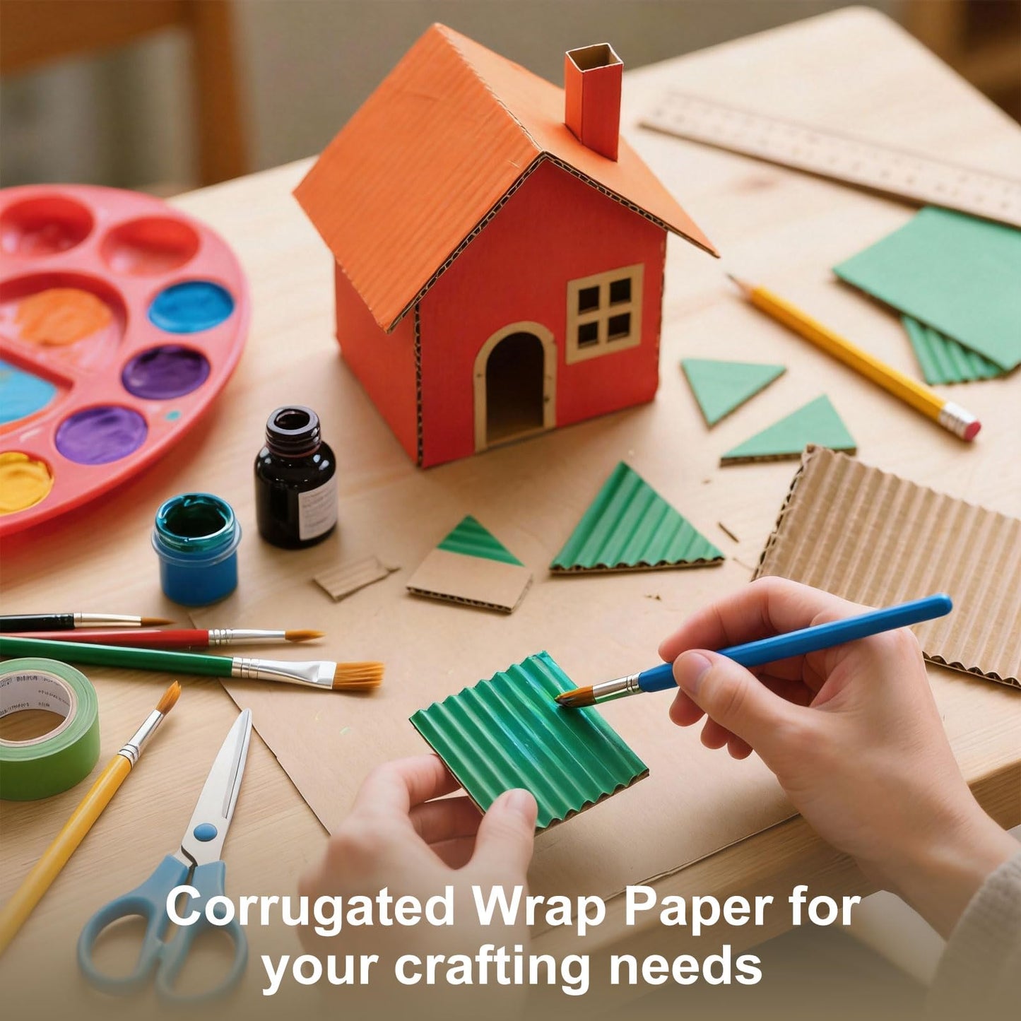 MECCANIXITY 10 Sheet Corrugated Cardboard Paper, 20 x 14 Inch Corrugated Wrap Paper Sheet Flat Cardboard Insert for DIY Art Crafts Packing Shipping Mailing, Orange