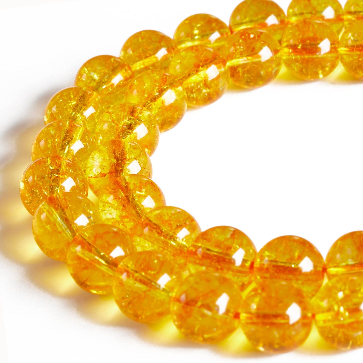 35pcs 10mm Natural Citrine Beads Gemstone Beads Round Loose Beads for Jewelry Making