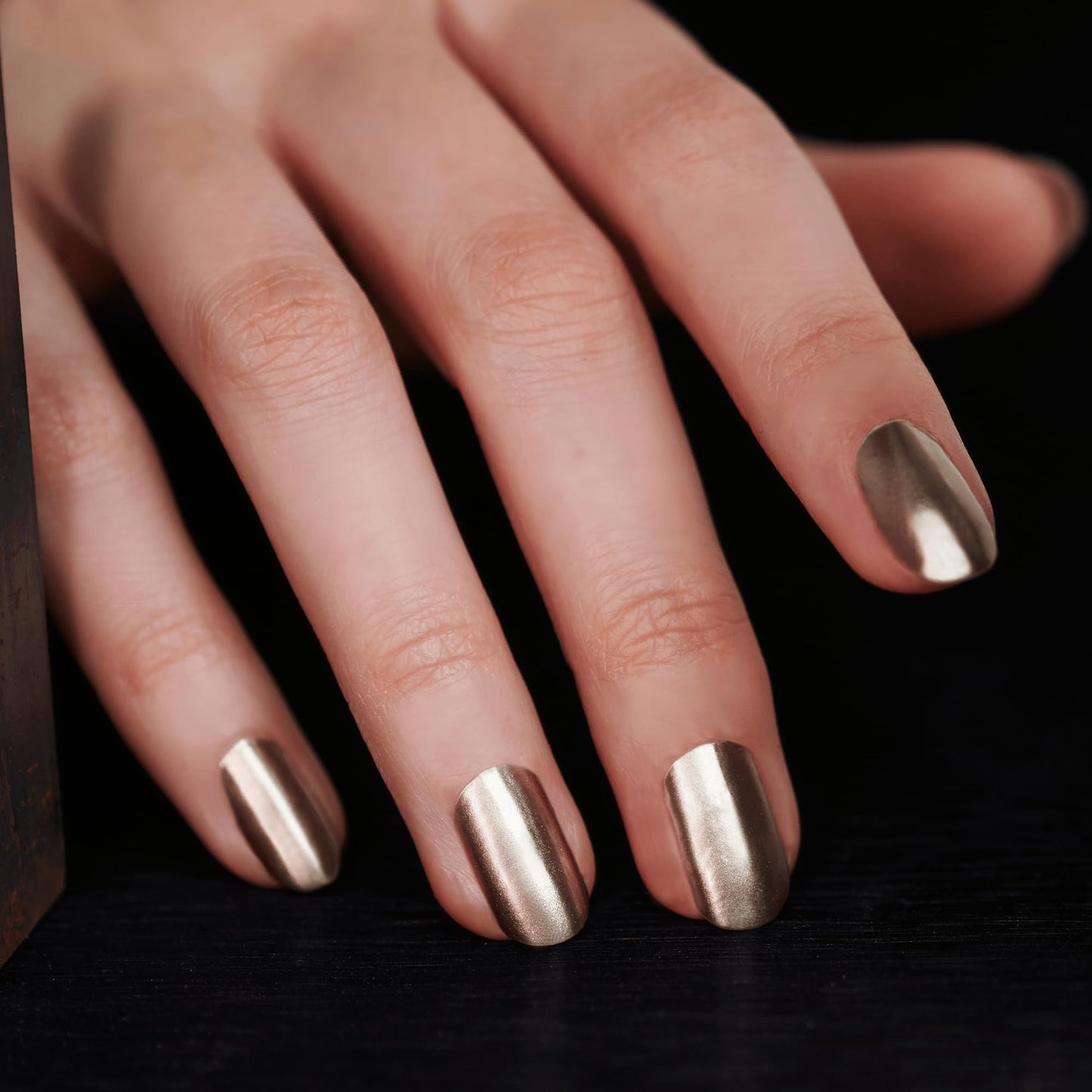 Color Street Stay Golden Nail Polish Strips - Champagne Gold Shimmer a Sophisticated, Subdued Glow. Includes 16 Double-Ended Strips for Easy Application and Long-Lasting Wear. Elevate Your Style.