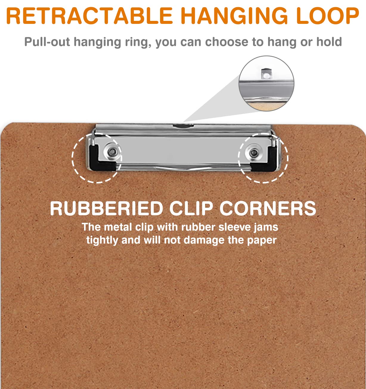 Clipboards, HERKKA 42 Pack Hardboard Office Clipboards Low Profile Clip Standard A4 Letter Size, ECO Friendly