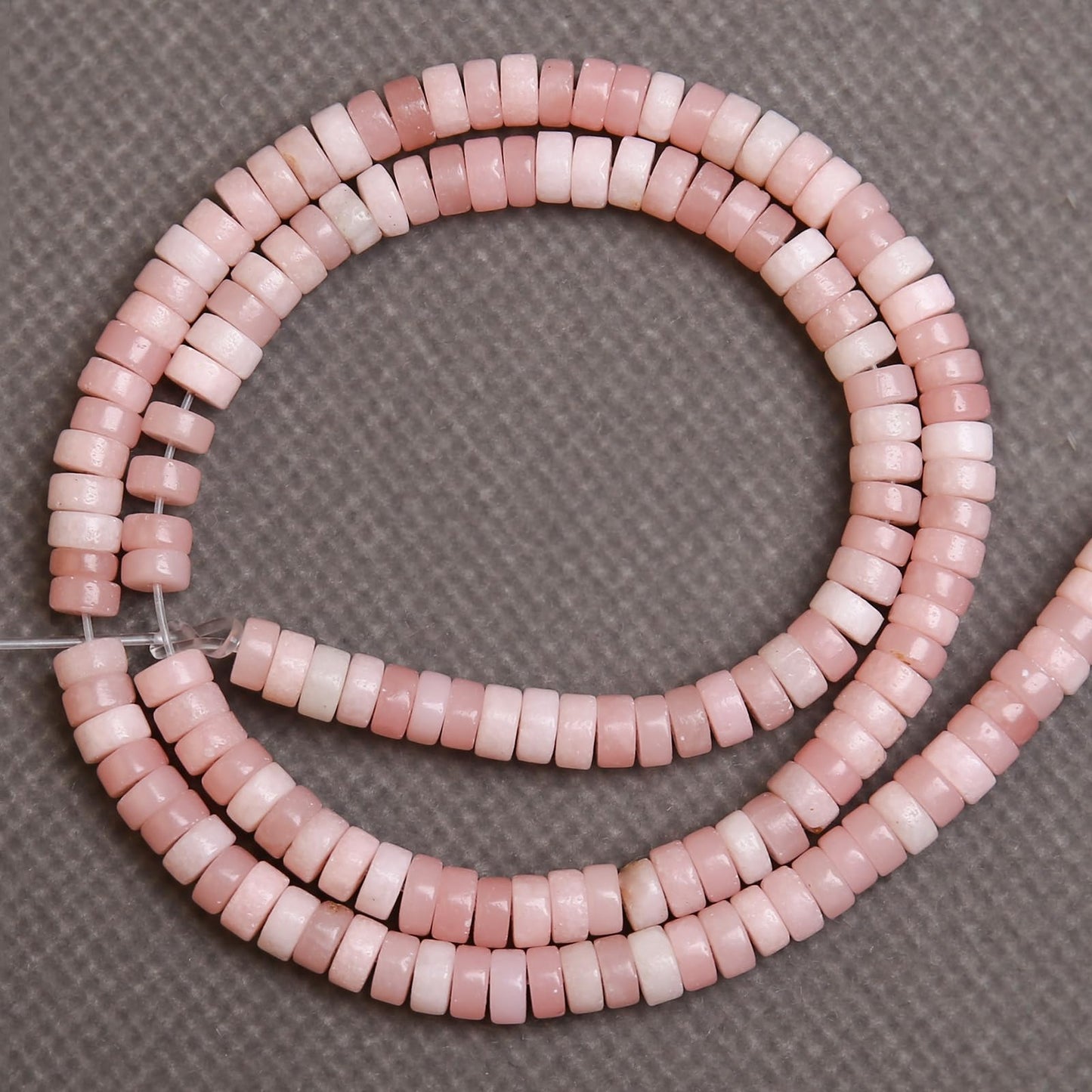 BONNY BOXX 150PCs Natural Pink Opal Spacer Beads, Loose Semi Precious Flat Round Gemstone Heishi Disc Stone Beads for Beading Jewelry Making 4mm*2mm