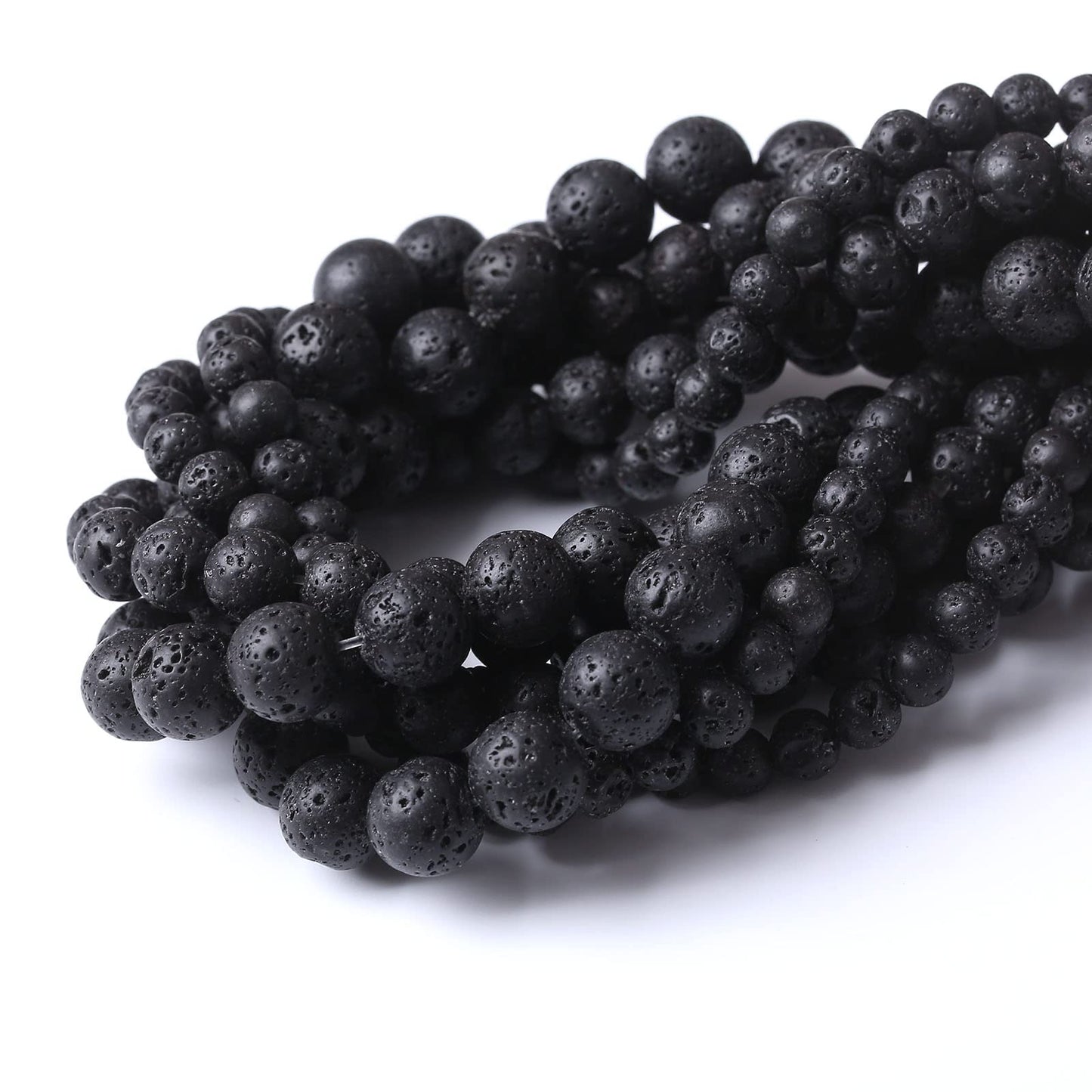 45PCS 8MM Natural Lava Stone Beads Energy Healing Beads for DIY Jewelry Bracelet Necklace Making for Jewelry Making15Inch