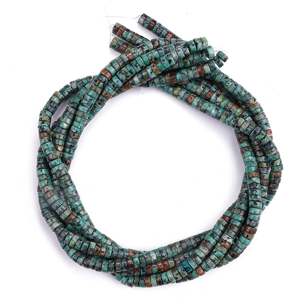 BEADIA Natural African Turquoise Spacer Beads Caps Loose Semi Gemstone for Beading Jewelry Making 6mmx3mm 38cm