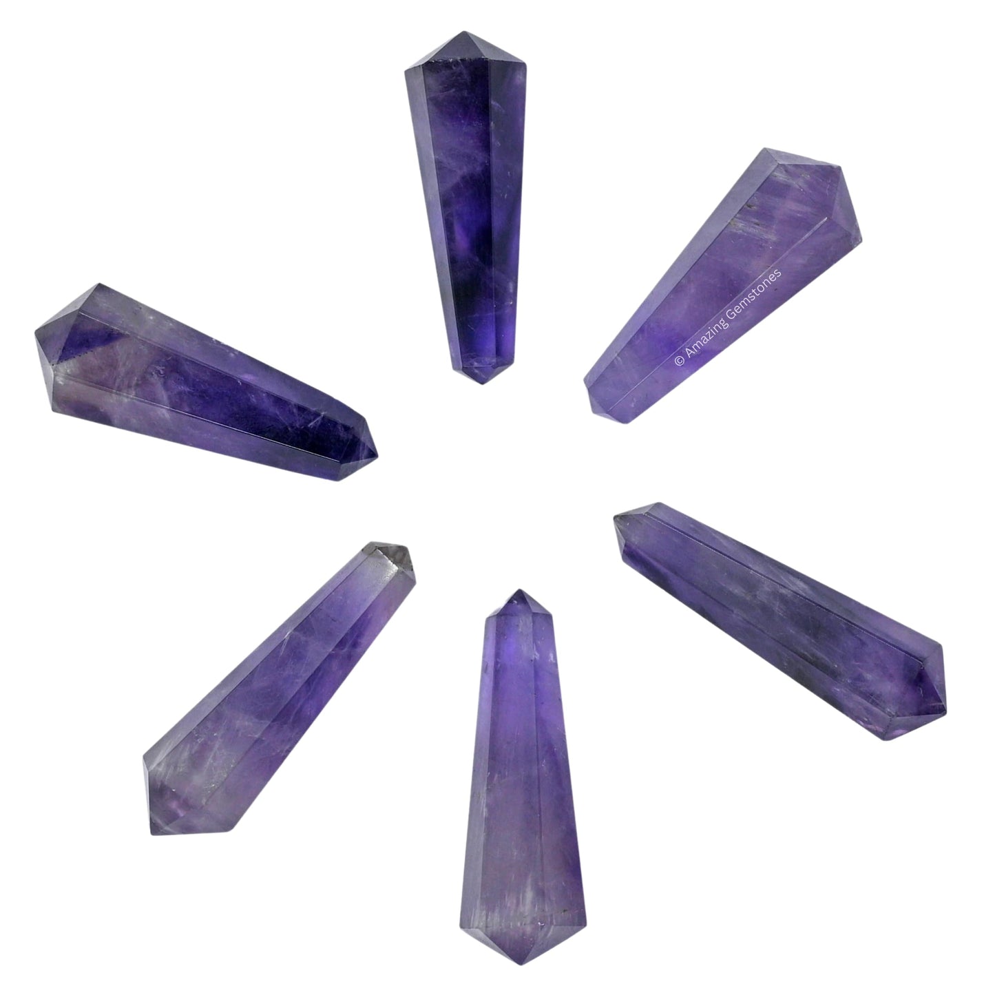 Amazing Gemstone Amethyst Crystal Points Bulk Healing Crystals and Stones - Pack of 3 Double Terminated Healing Wand Point Bulk Crystals for Crafts, Crystal Grid, DIY Work - Premium Crystals
