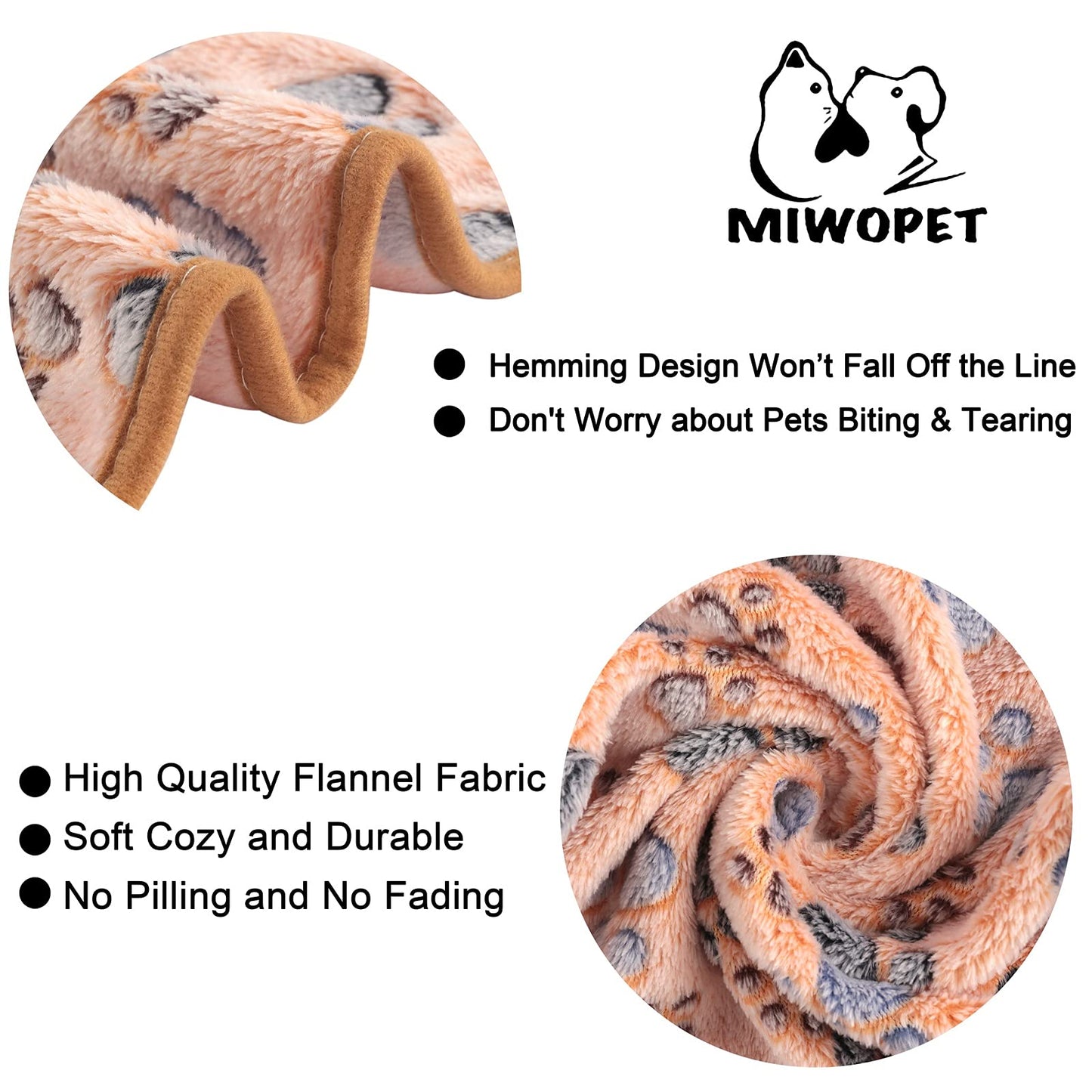 MIWOPET 3 Pack Cat and Dog Blanket Soft & Warm Fleece Flannel Sleep Mat, Great Pet Throw for Puppy, Kitten,Cats,Small, Medium & Large Dogs (Medium 30" x 20")