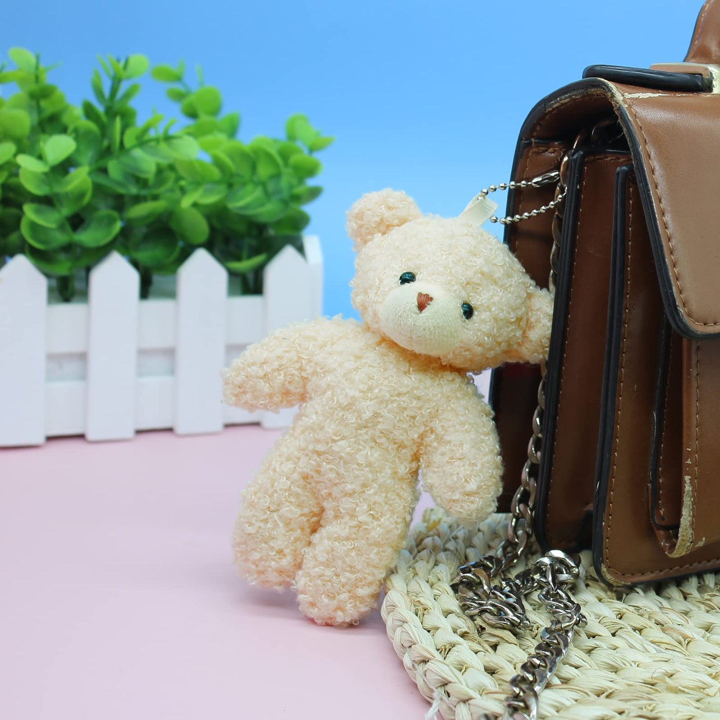 WEGUTATS 12 Pack Brown Mini Teddy Bears 4.7 inch Tiny Soft Stuffed Teddy Bear Small Plush Bears Bulk for Birthday Party Decor Favors Bag Keychain
