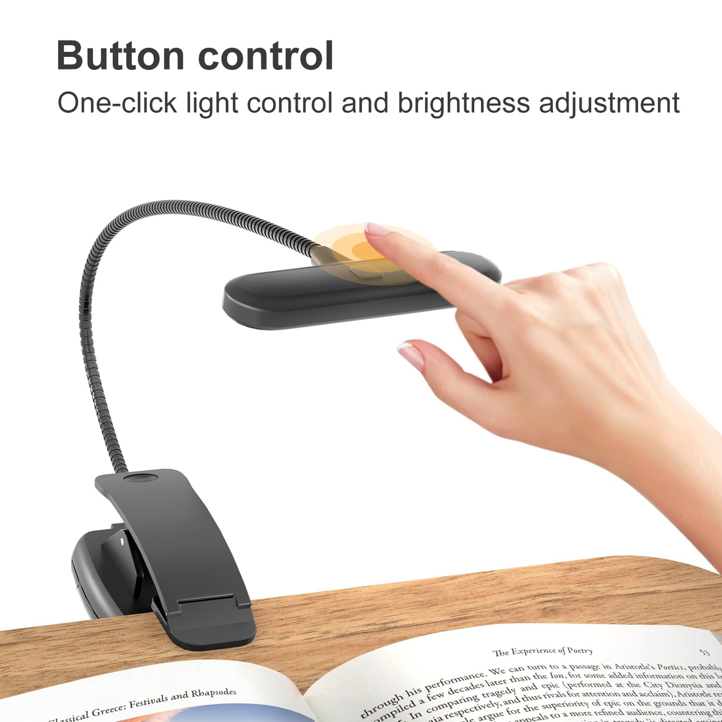 ERGONOV Book Pillow Stand with 6500K Reading Light, Hands Free Book Holder, Comfortable Lap Book Stand for Reading in Bed, Desk, or Sofa, Wooden Book Rest for Book Lovers,AAA Battery Required