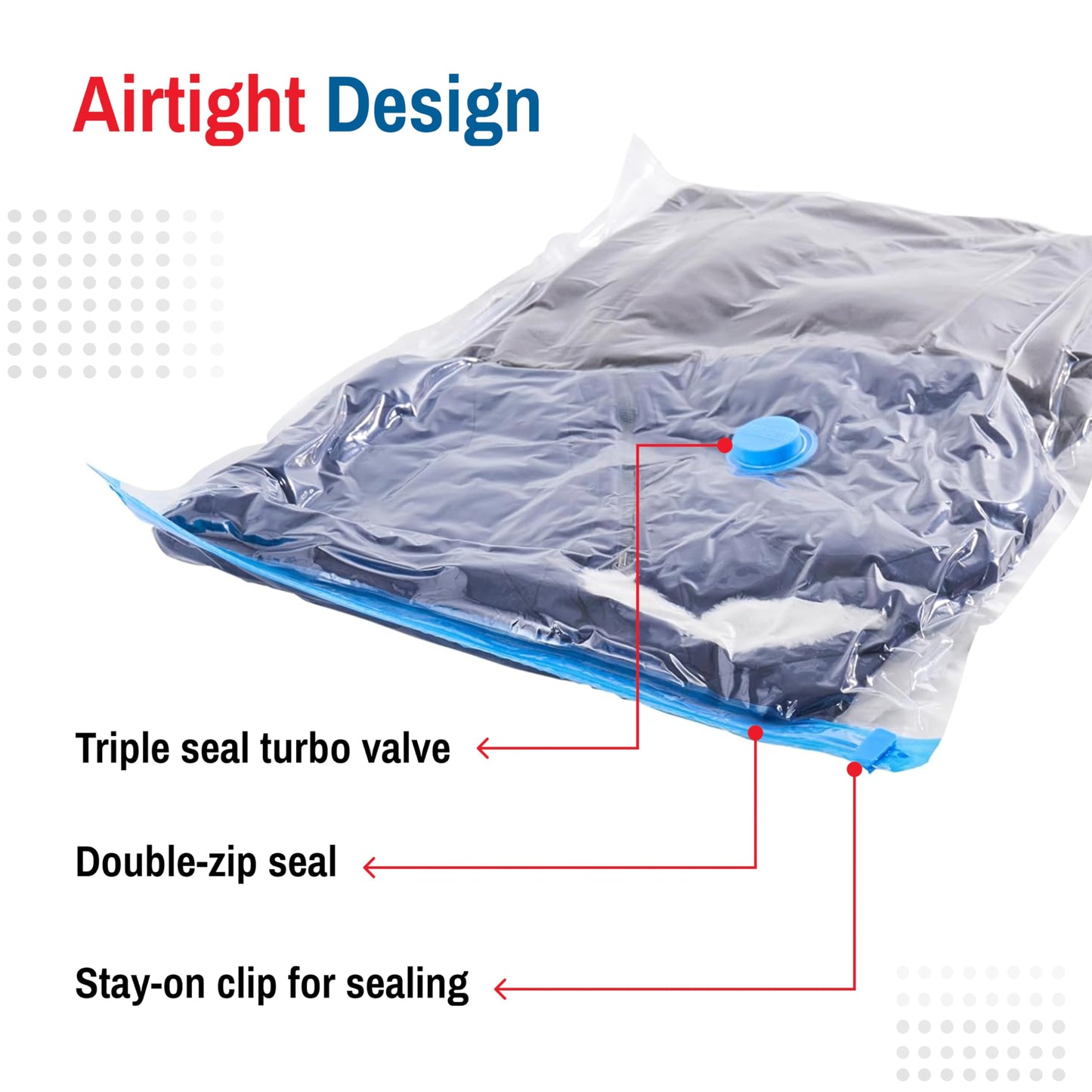 6 Pack Jumbo Vacuum Storage Bags for Comforters, Blankets & Clothes – Vacuum Sealed Compression Bags with Hand Pump – Space Saver Storage Bags for Bedding, Moving, Travel & Organization