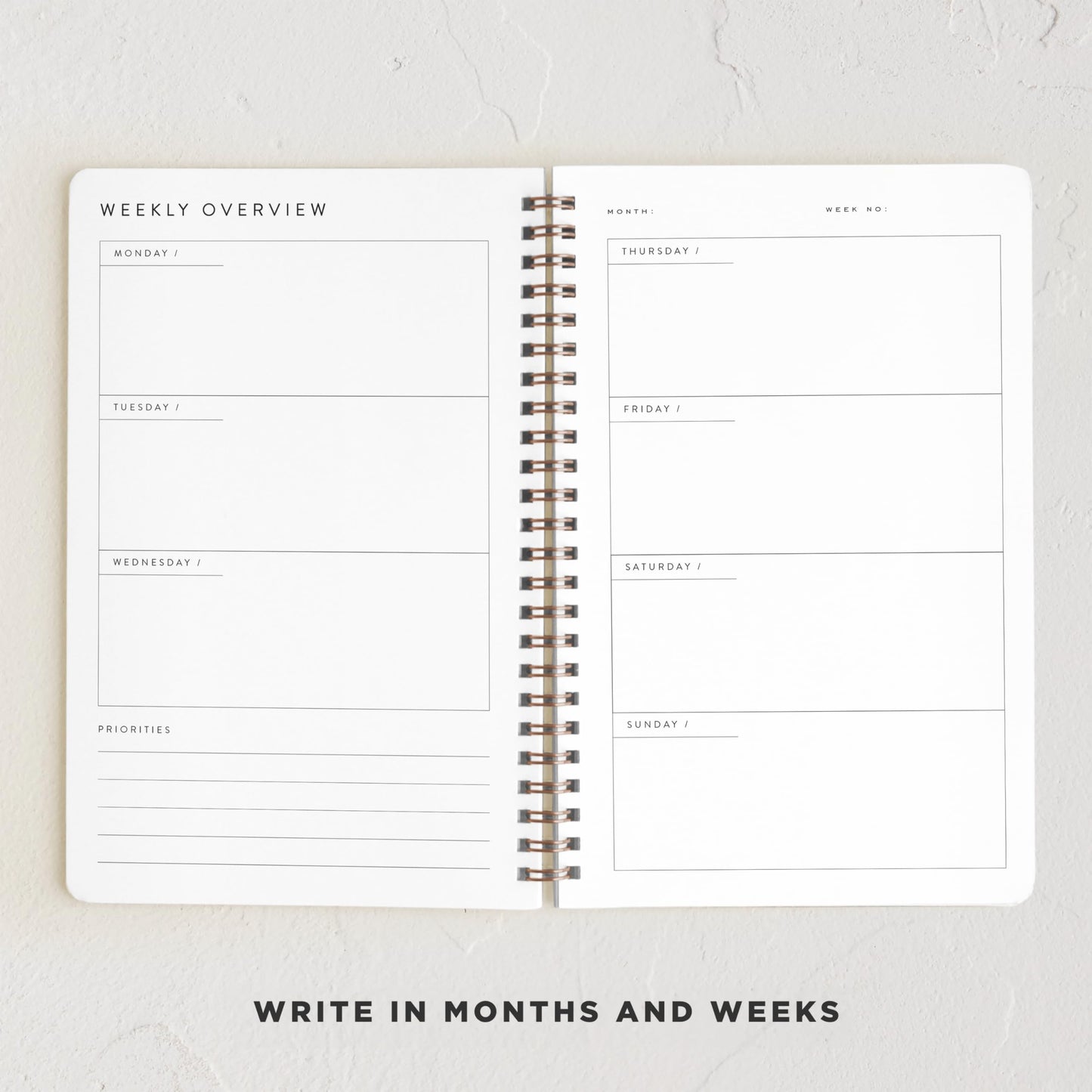 Minted Botanical 2026 Weekly & Monthly Undated Planner, 5.5" x 8.5" Floral Spiral Bound Planner Notebook for School, Work, 132 Pages, Undated Monthly & Weekly Layouts with 2026–2027 Reference Calendar
