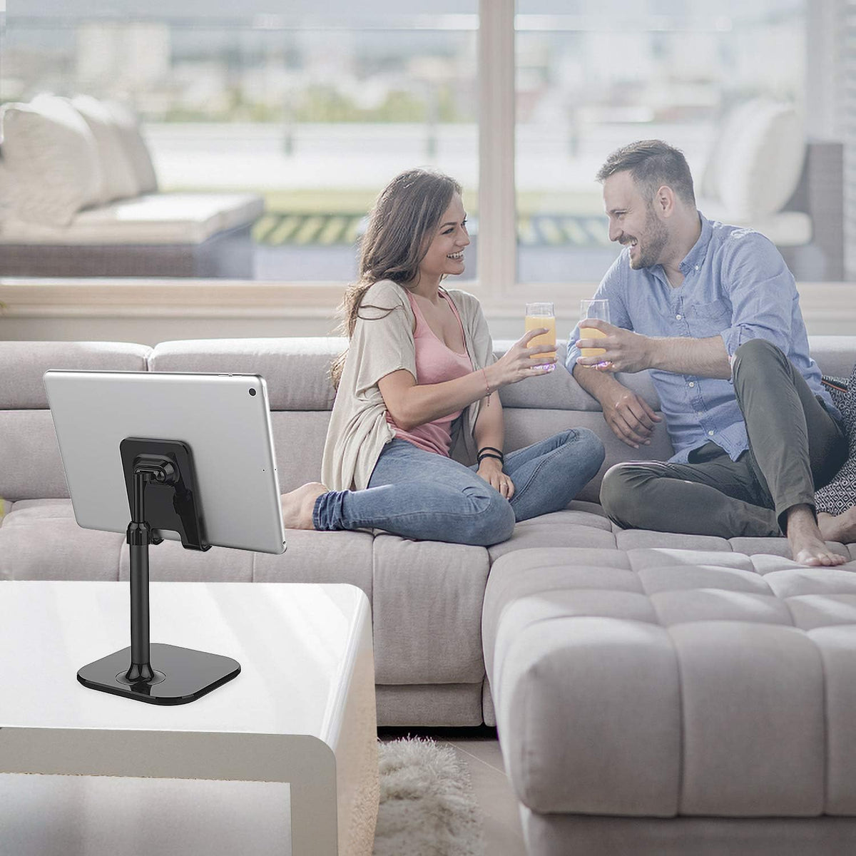 Doboli Cell Phone Stand, Phone Stand for Desk, Phone Holder Stand Compatible with iPhone and All Mobile Phones Tablet, Gifts for Adults Women Men Mom Wife, Black