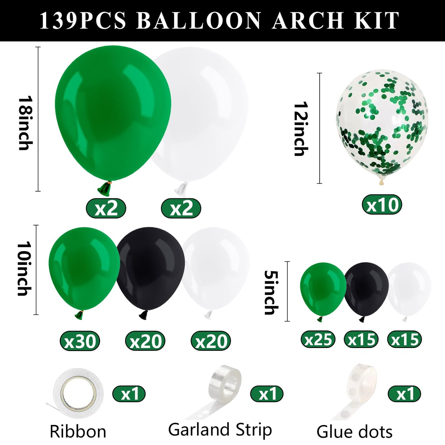 DAZONGE Graduation Decorations 2026, Set of 4 Green Graduation Boxes with 139pcs Balloon Arch Garland Kit & 4 String Lights - So Proud of You Class of 2026 Decorations
