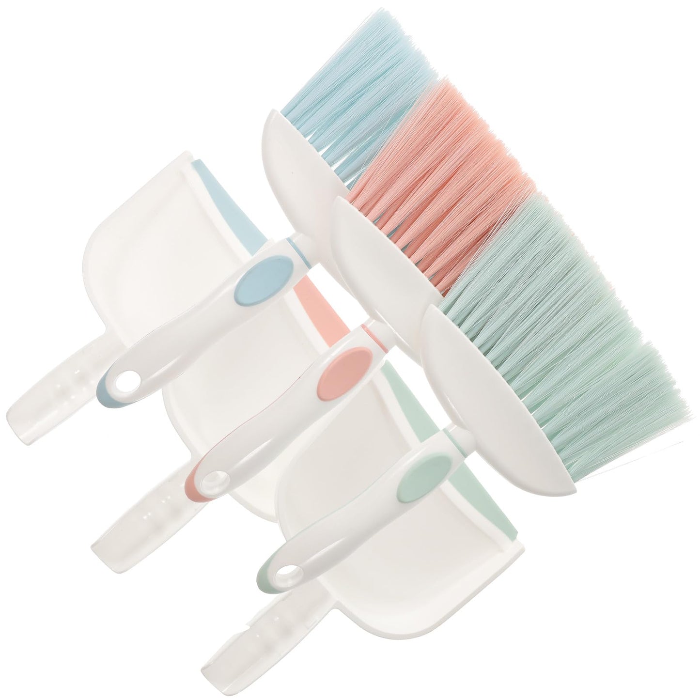 Beaupretty Mini Dustpan and Brush Set 3pcs, Lightweight Plastic Household Desktop Broom and Dustpan Kit for Daily Cleaning, Portable Multi-Function Whisk Broom for Home and Office Use