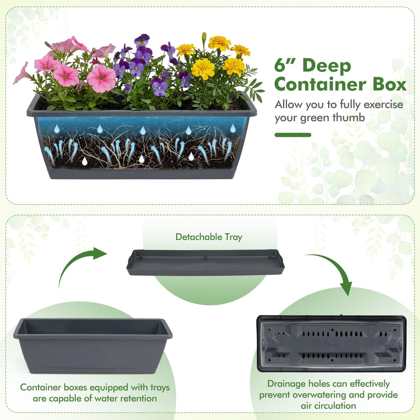 Giantex 5-Tier Vertical Garden Planter, Raised Garden Bed w/Drainage System & Removable Tray, Metal Frame Elevated Planter Boxes for Herb Vegetable Flower Grow, Outdoor Indoor Patio Balcony Backyard