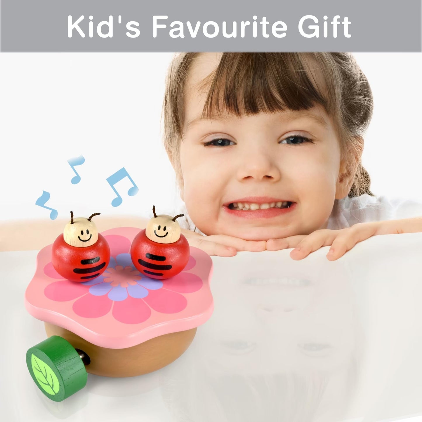 I'm Wooden Music Box Mechanism - Rock n Roll Dancing Bug on Flower Playing Minuet No.3 for Kids (Ladybug)