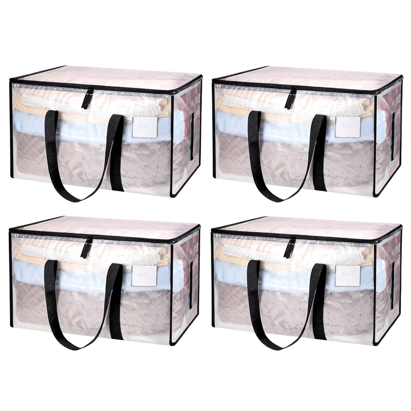 flaxarne Large Moving Bags with Wrap Around Handles 4-Pack Heavy Duty Storage Totes for Trips and Moving 27 * 15 * 14 Inches