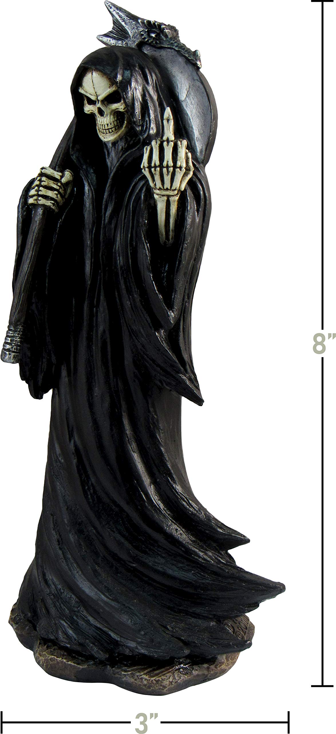 DWK Grim Grouch Reaper Flipping Bird Hand Painted Figurine