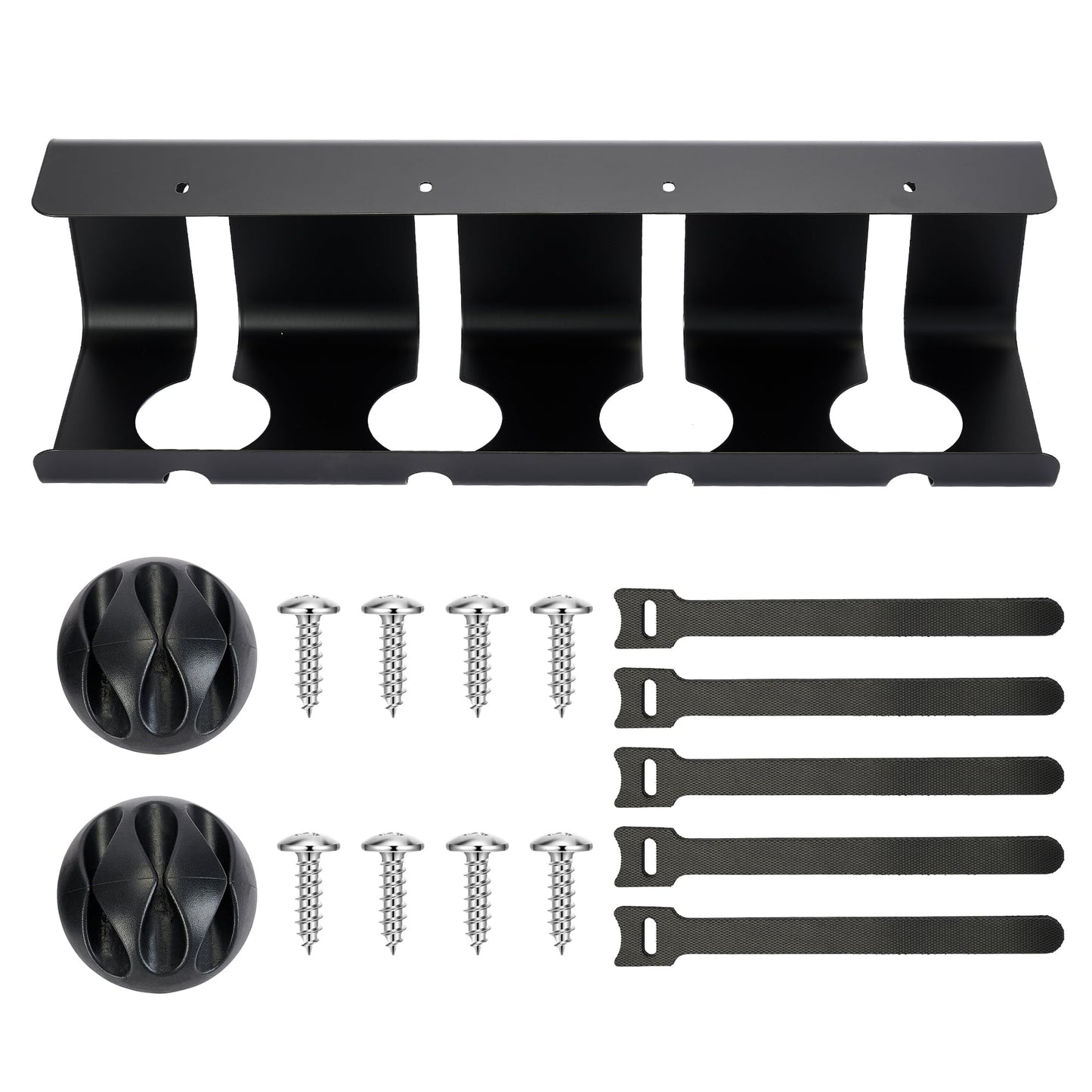 Desktop Metal Cable Management Tray 40x10x11cm - Multipurpose, Movable, No-Assembly Organizer - Modern Minimalist for Office Desks (Black)