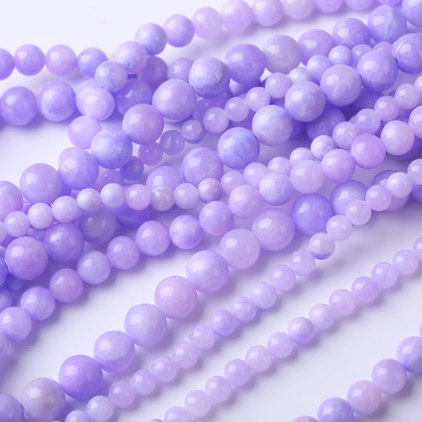10MM Purple Persian Jade Round Loose Beads Natural Gem Beads Crystal Energy Stone Beads for Jewelry Making DIY Bracelet Necklaces