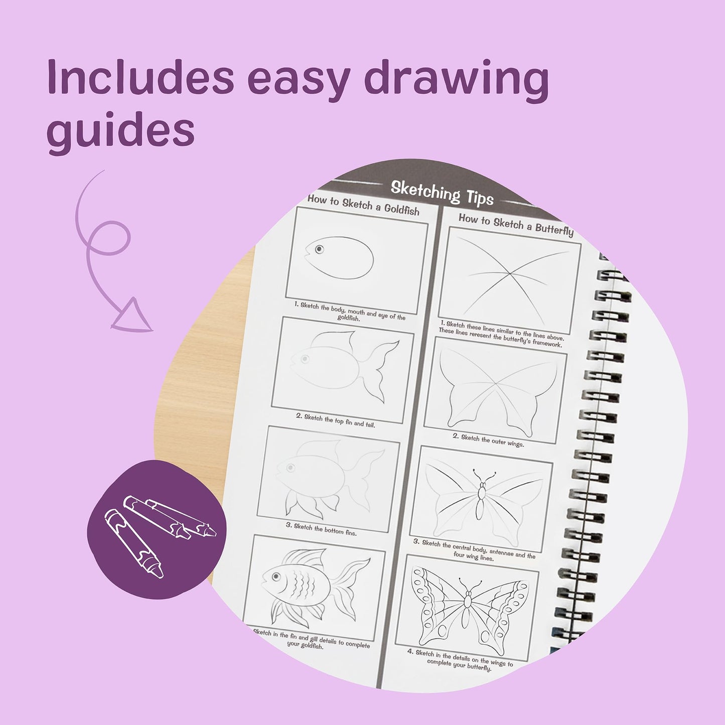 Melissa & Doug Mini-Sketch Spiral-Bound Pad (6 x 9 inches) - 4-Pack Sketch Book for Kids, Kids Drawing Paper, Drawing and Coloring Pads
