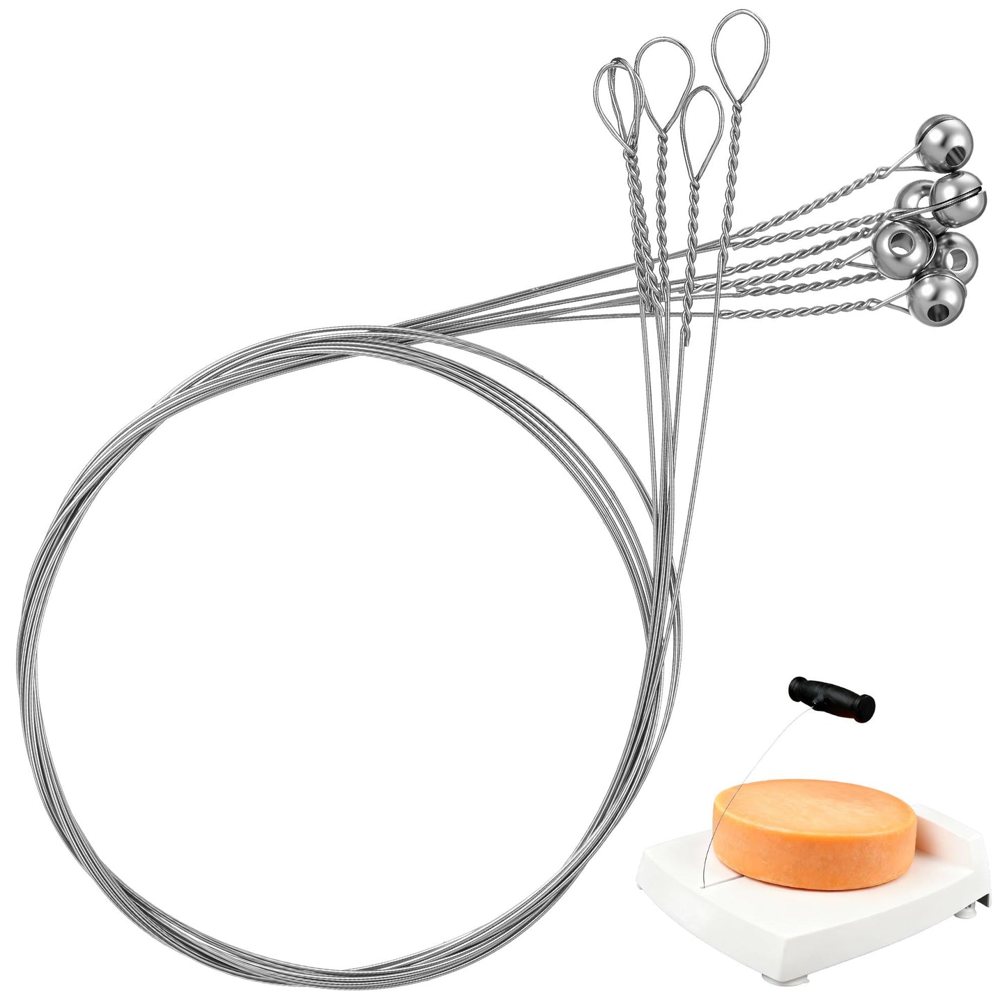 Replacement Cheese Cutting Wires Compatible with Boska Cheese Commander Pro/Pro+, Stainless Steel Cutter Wire Replacement, Fit & Easy to Install for Hard or Semi Hard Block Cheddar & Gouda(6 Pack)