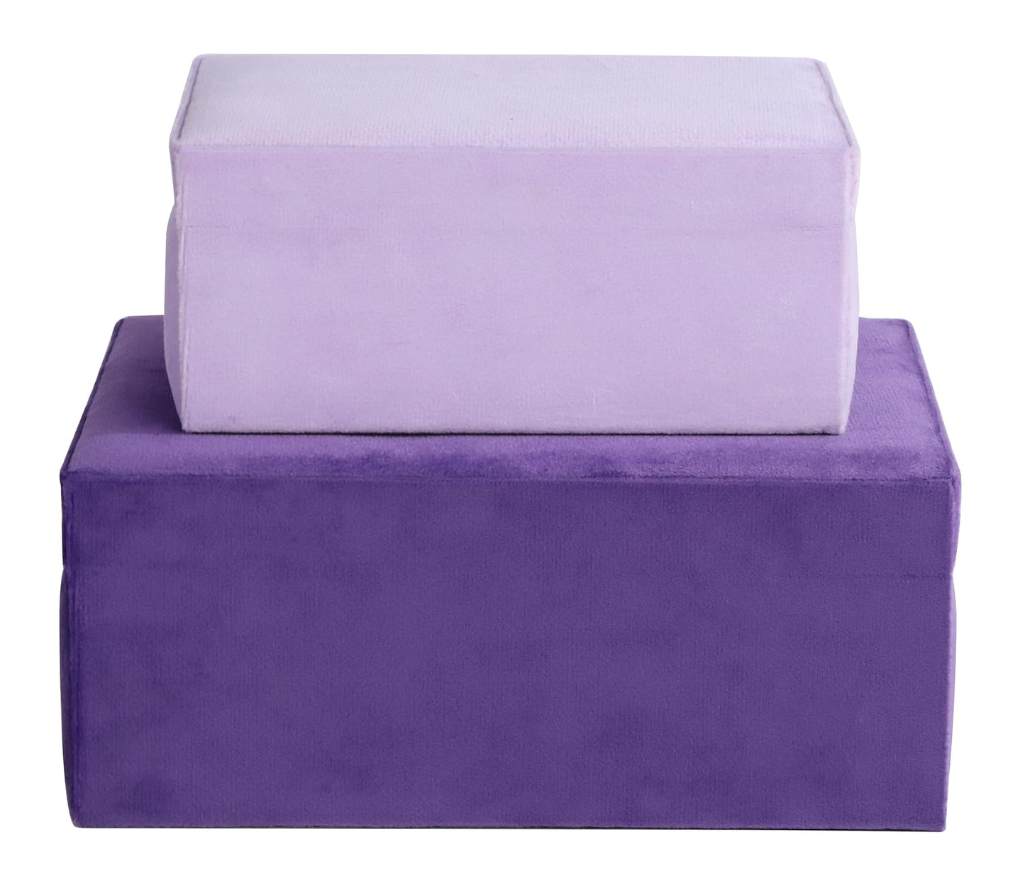HofferRuffer Velvet Jewelry Boxes Decorative Boxes, Storage Accessory Organizer Boxes with Elegant Handle Decor, Classic Velvet Set of 2 Pieces (Purple)