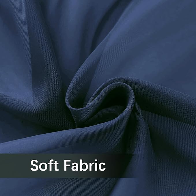 SpaceDresser Sheer Voile Window Treatment Rod Pocket Curtain Panels for Kitchen Bedroom Living Room Drapes Sunlight Filtering Privacy Semi Home Decor Assorted Colors Sizes (Navy, 52 W x 72 L)