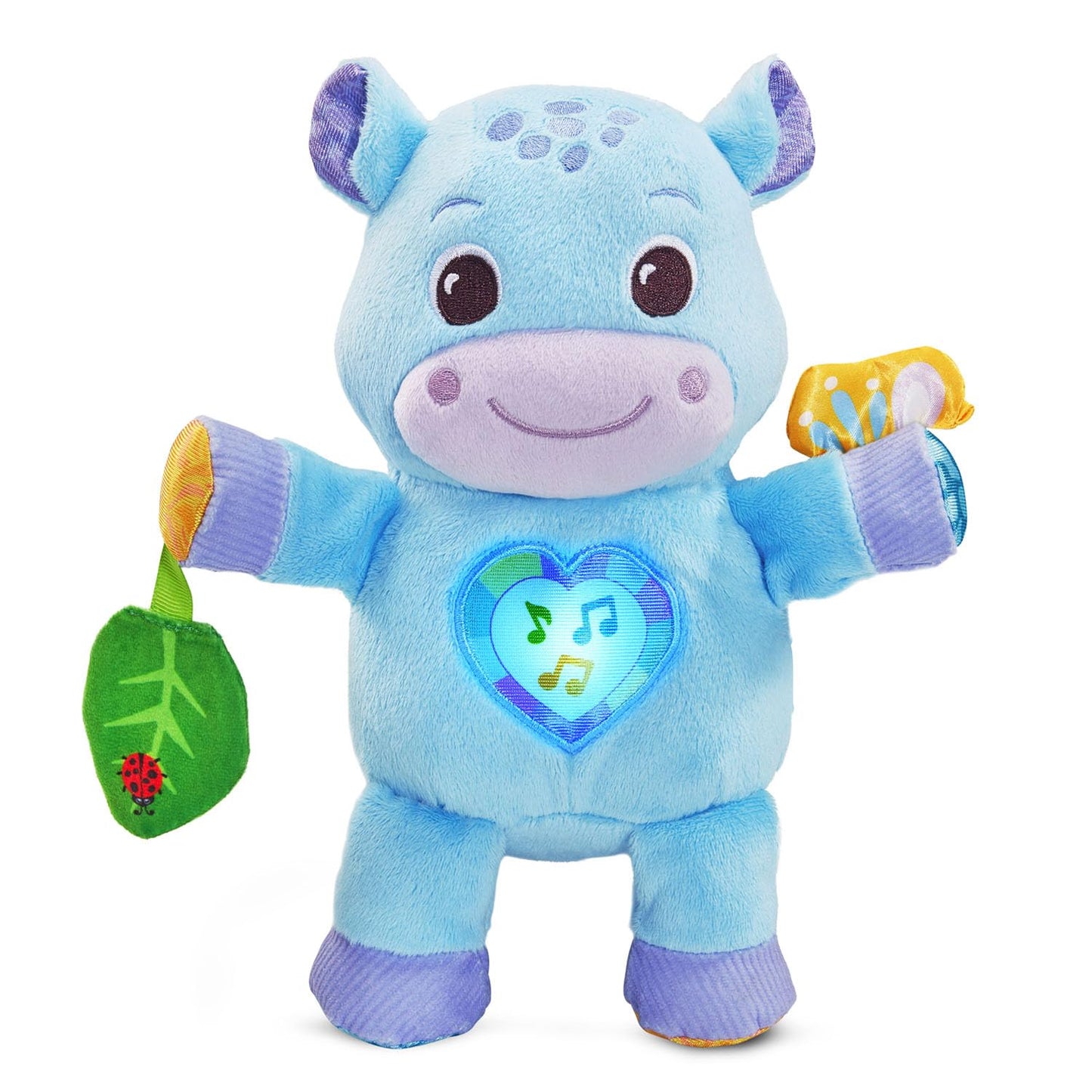 VTech Baby Hug-a-Hippo Musical Plush Toy with Lights and Textures, Blue