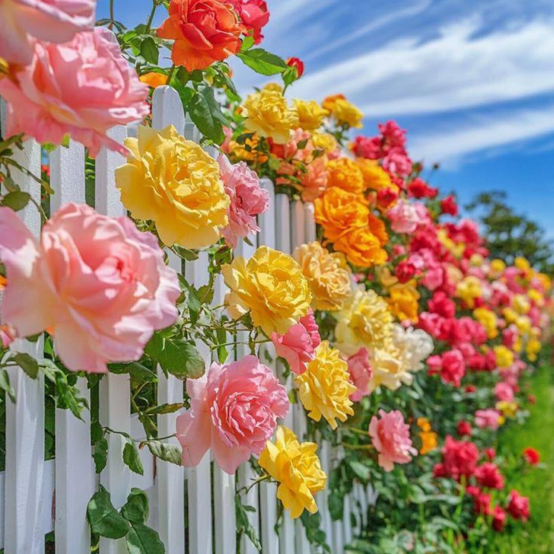 Single Color Random Climbing Rose Live Plant, Fragrant Rose Bush Ready to Plants, Zone 5 to 9, Size 5 to 7 Inches and Bare Root