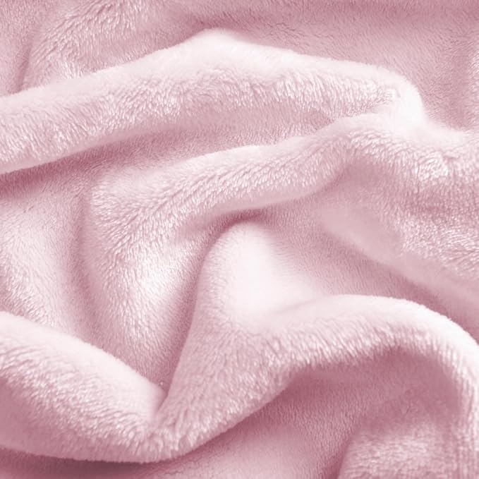 SOCHOW Flannel Fleece Blanket Throw Size, All Season Lightweight Super Soft Cozy Blanket for Bed or Couch, Light Pink, 50x60 inches