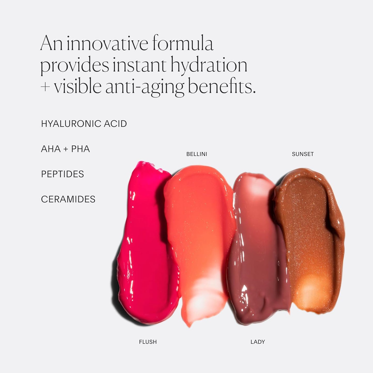 U Beauty The PLASMA Tinted Lip Compound Anti-Wrinkle & Anti-Aging Treatment - Shimmery Plumping Lip Gloss with Hyaluronic Acid, Shea Butter, Salicylic Acid & Peptides to Deeply Hydrate,Bellini - 15 mL