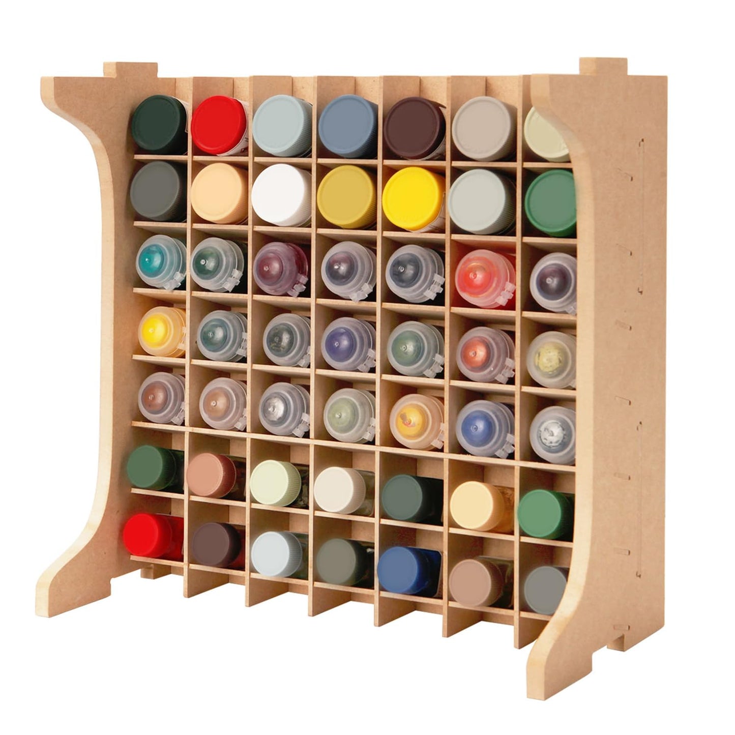 Bucasso Paint Rack Organizer with 49 Holes Suitable for 10ml TAMIYA/10ml MR HOBBY/18ml MR HOBBY, Model Tool Storage with MDF Material, Craft Paint Holder Rack GK13