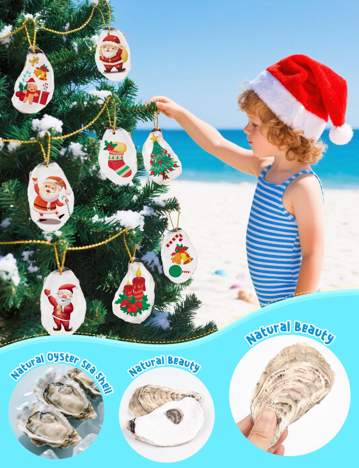 TCSYLSC 30 PCS Flat Oyster Shells 4-5” Natural Bulk Concave Oyster Shells for Crafts Home Vase Filler DIY Painting Theme Party Coastal Shell Art Supplies