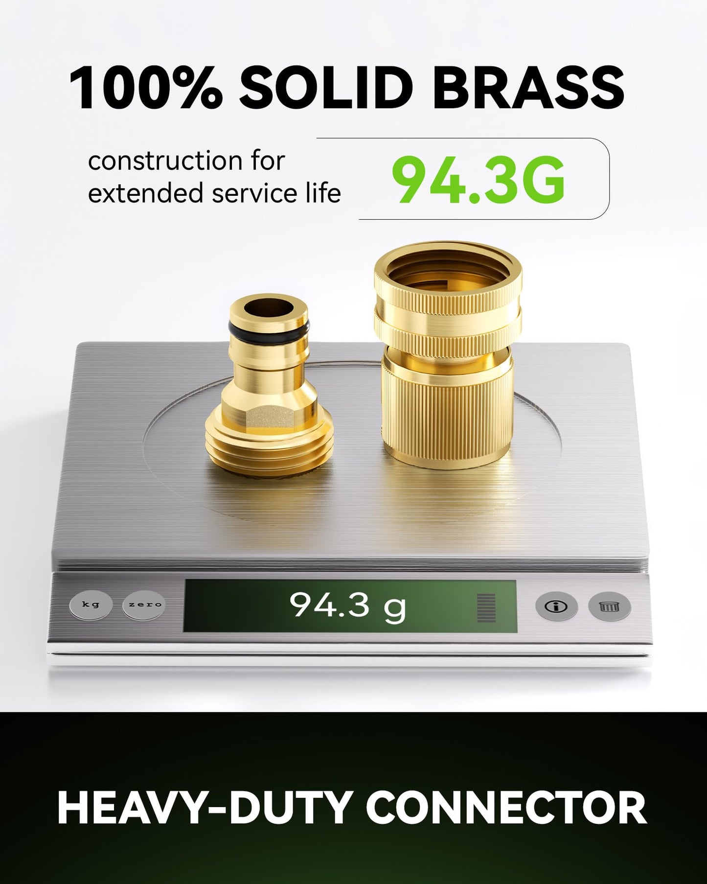 RainPoint Quick Connect Hose Fittings 3/4" GHT - Solid Brass Garden Hose Connectors, No-Leak Design & Universal Fit for Instant Connection (2 Sets)