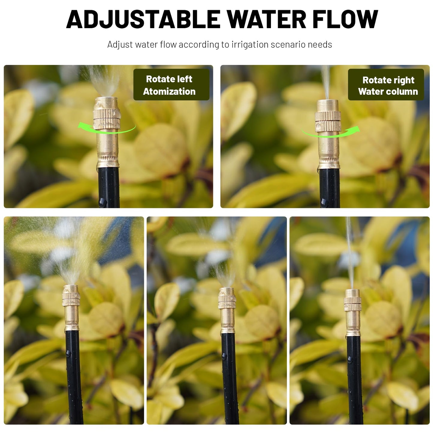 Thiswing 360° Adjustable Drip Irrigation System - 40 FT Garden Watering System with 13 Nozzles, Raised Bed Sprinkler System, Garden Mister for Yard, Lawn, Plants, 5/16" Tubing