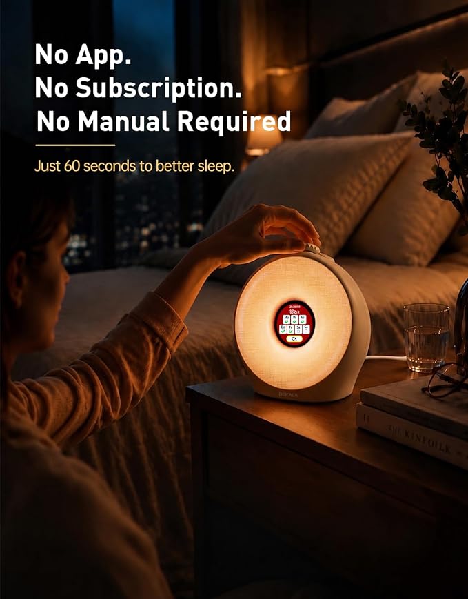 Dekala Sunrise Alarm Clock for Heavy Sleepers with Pulse Wake, Sunset Sound Machine with Breathing Ambient Light, Loud Alarm for Bedrooms, Wake Up Light, Digital Color Display & 7 Themes, No App