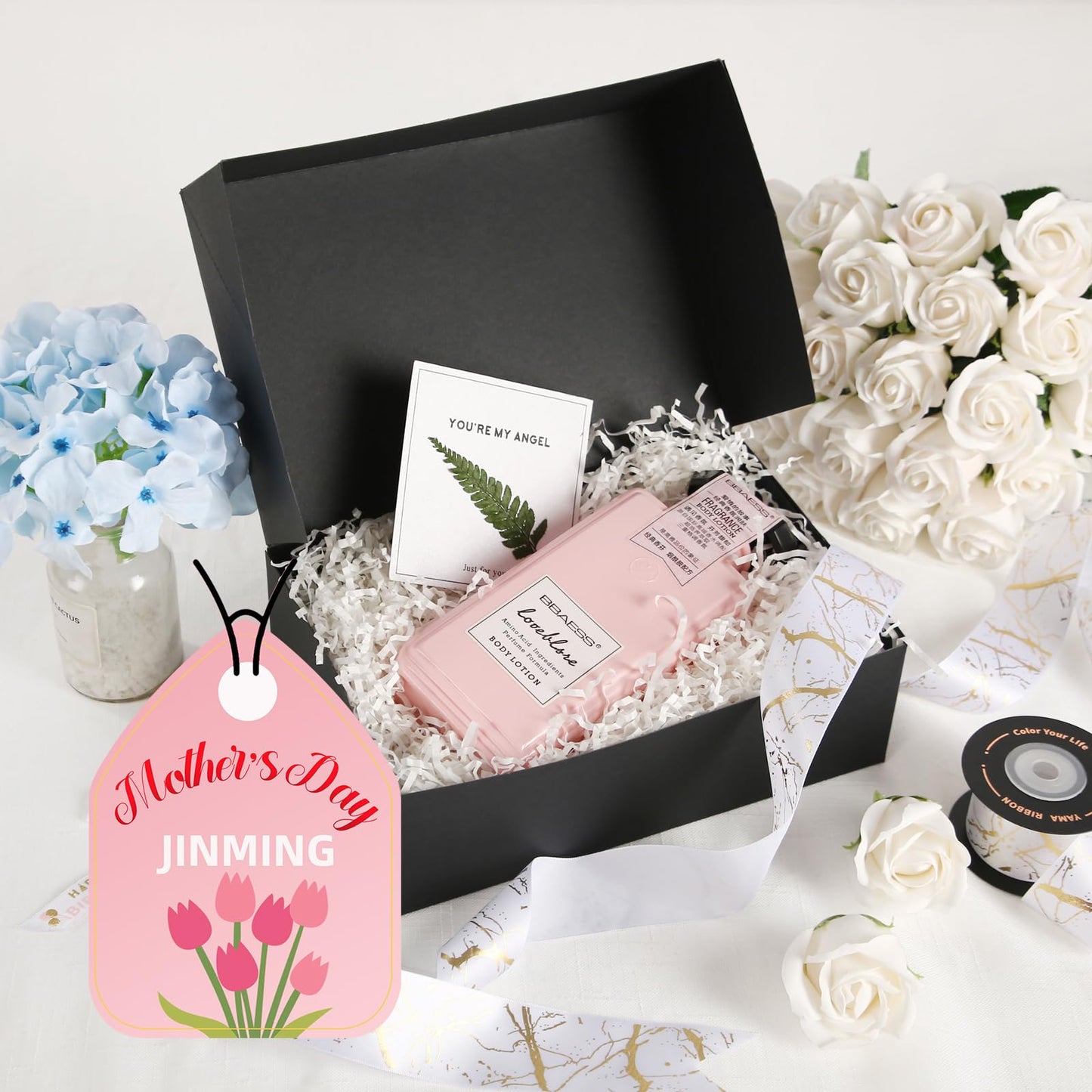 JINMING 10 Gift Boxes 9.5x6.5x3 Inches, Matte Black Gift Boxes Bulks for Mother's Day, Father's Day, Party, Birthday, Groomsmen Proposal Boxes for Light Gifts
