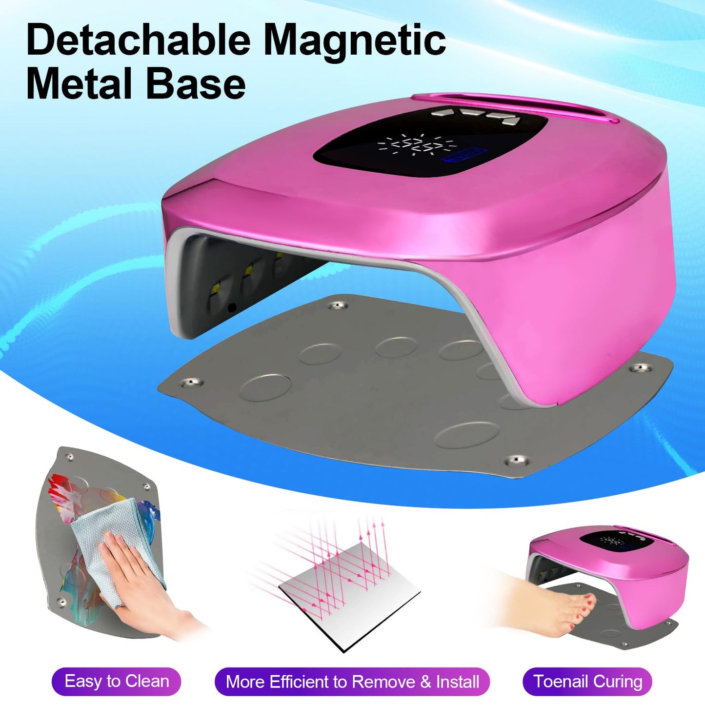 UV LED Nail Lamp Dryers Cordless 108W Rechargeable Portable UV Light for Gel Nails Polish Kit,Fast Curing Poly Builder Gel Lamp with Sensor Metal Base 4 Timer 35 LEDs,Professional Manicure Art Tools