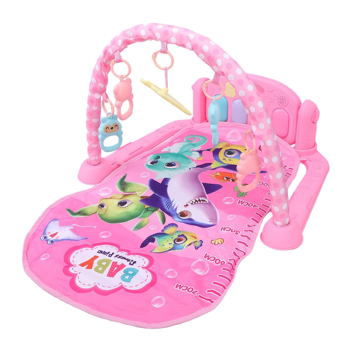 Hilitand Baby Gym Play Mat, Musical Activity Center for Motor Skills Development with Detachable Piano and Toys, for Newborns Ages 0 Months