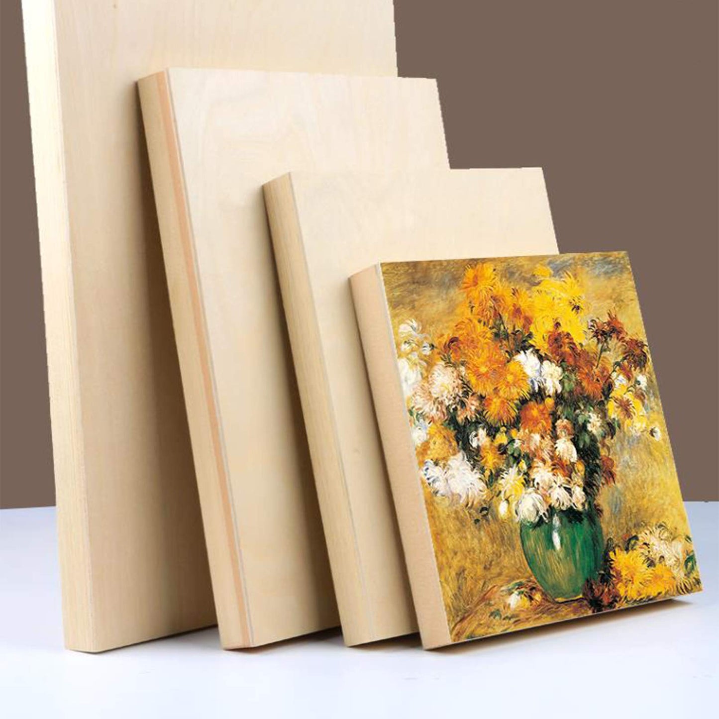 Yarlung 10 Pack Unfinished Wood Panels, 8 x 8 Inches Birch Wooden Cradled Painting Panel Canvas Boards for Watercolor, Arts and DIY Crafts, Easel Display, Use with Oils, Acrylics